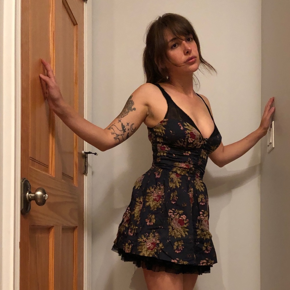 FREE PEOPLE CABBAGE ROSE DRESS SZ 0